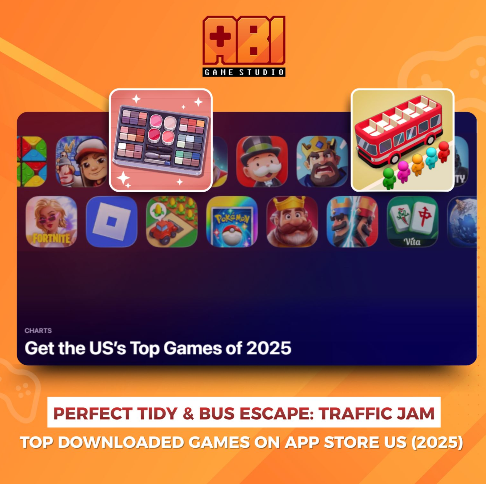 PERFECT TIDY & BUS ESCAPE: TRAFFIC JAM – TOP DOWNLOADED GAMES ON THE APP STORE US (2025)
